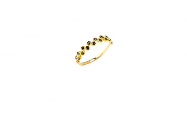 Flowers Ring - Εντυπωσιακό δαχτυλίδι με δύο σειρές από μαύρα ζιργκόν στην μπροστινή πλευρά που δίνουν την αίσθηση λουλουδιών!

Υλικό: Χρυσό 14κ με μαύρα ζιργκόν