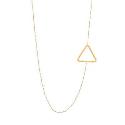 Sideways Necklace - A geometrical necklace made of 14K gold with details on the side that give it an even more impressive look. The oxidized chain made of silver 925 bring to it the perfect amount of contract and make it wearable to any occasion. Feel free to combine it with shorter or longer necklaces from our colleciton, such as Daisie, Cube, Gold Pearl or even Iokasti. With minimalistic mood and a simple design, it is a jewelry piece that will surely become one of your favorites for your everyday looks.