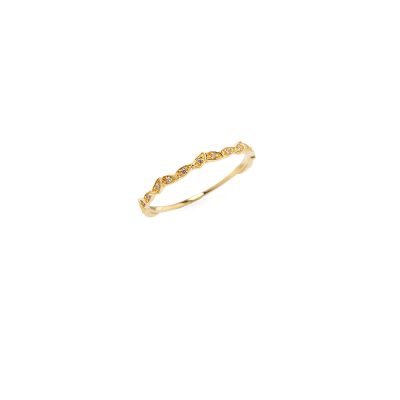 Glory Ring - A dainty ring made of 14K gold, formed by small booklets. Trendy but classic at the same time, with white zircons that make it a unique and special choice.