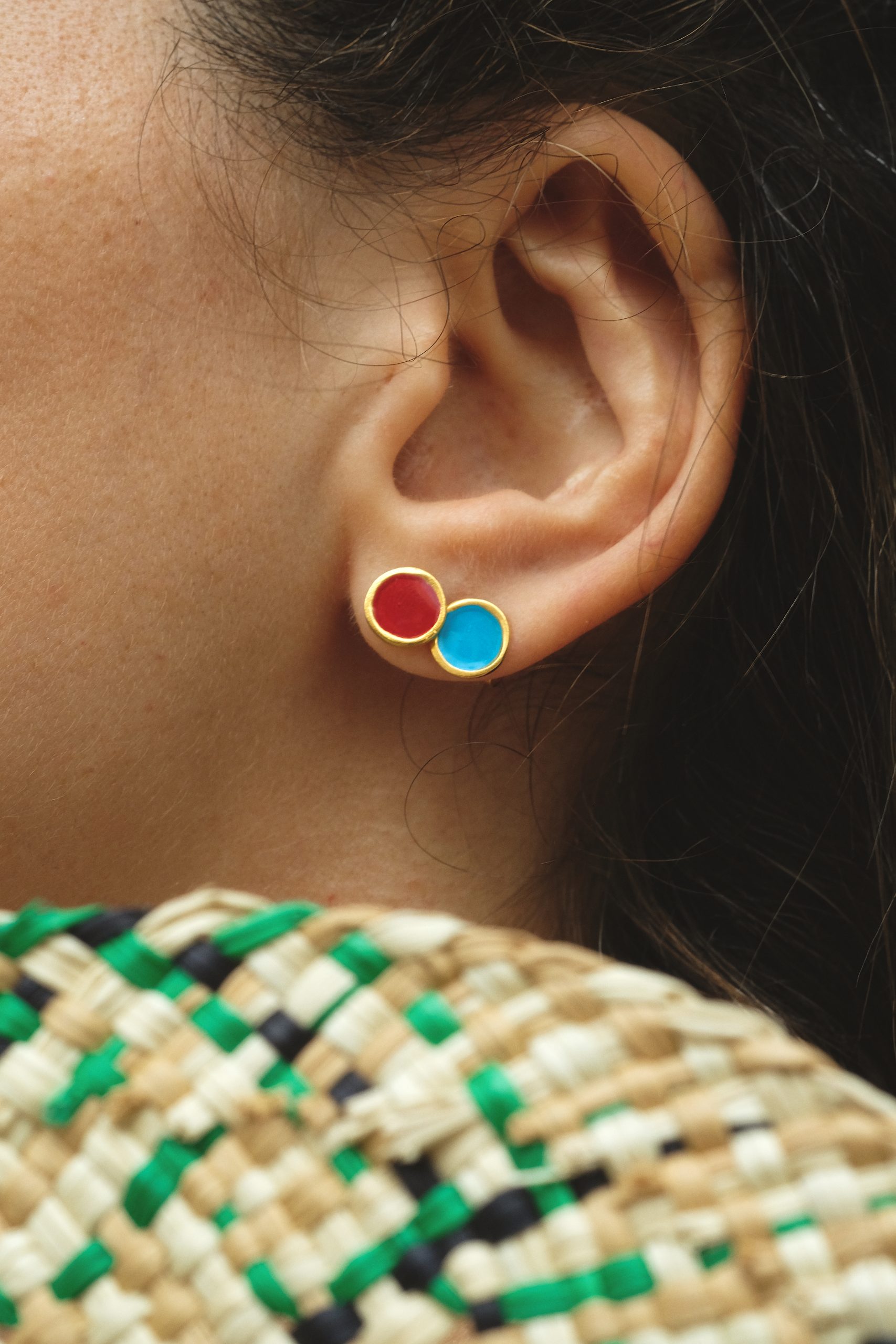 Loop Red Earrings - 